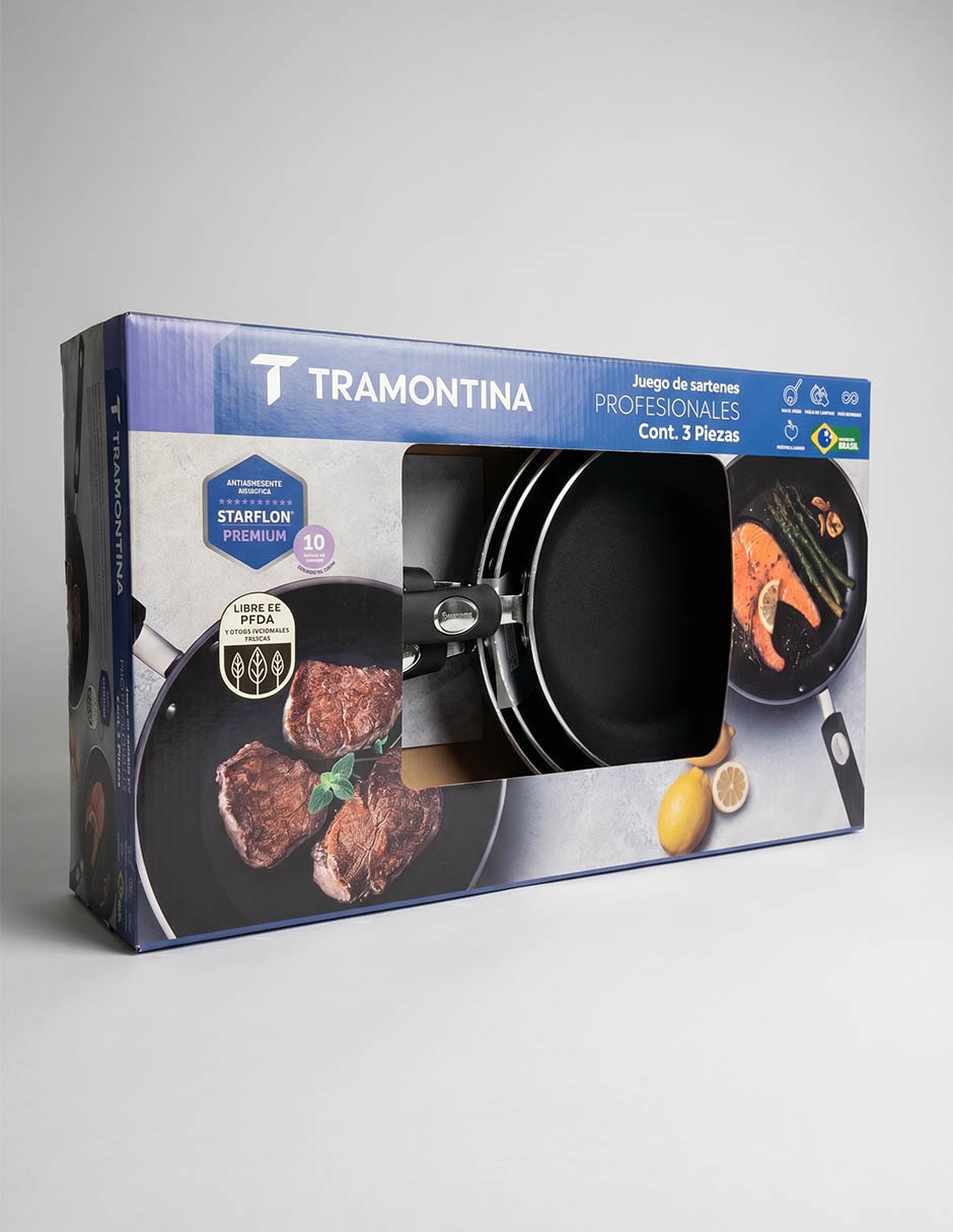 Set de sartenes Tramontina Profesional Inducción de aluminio 3 piezas