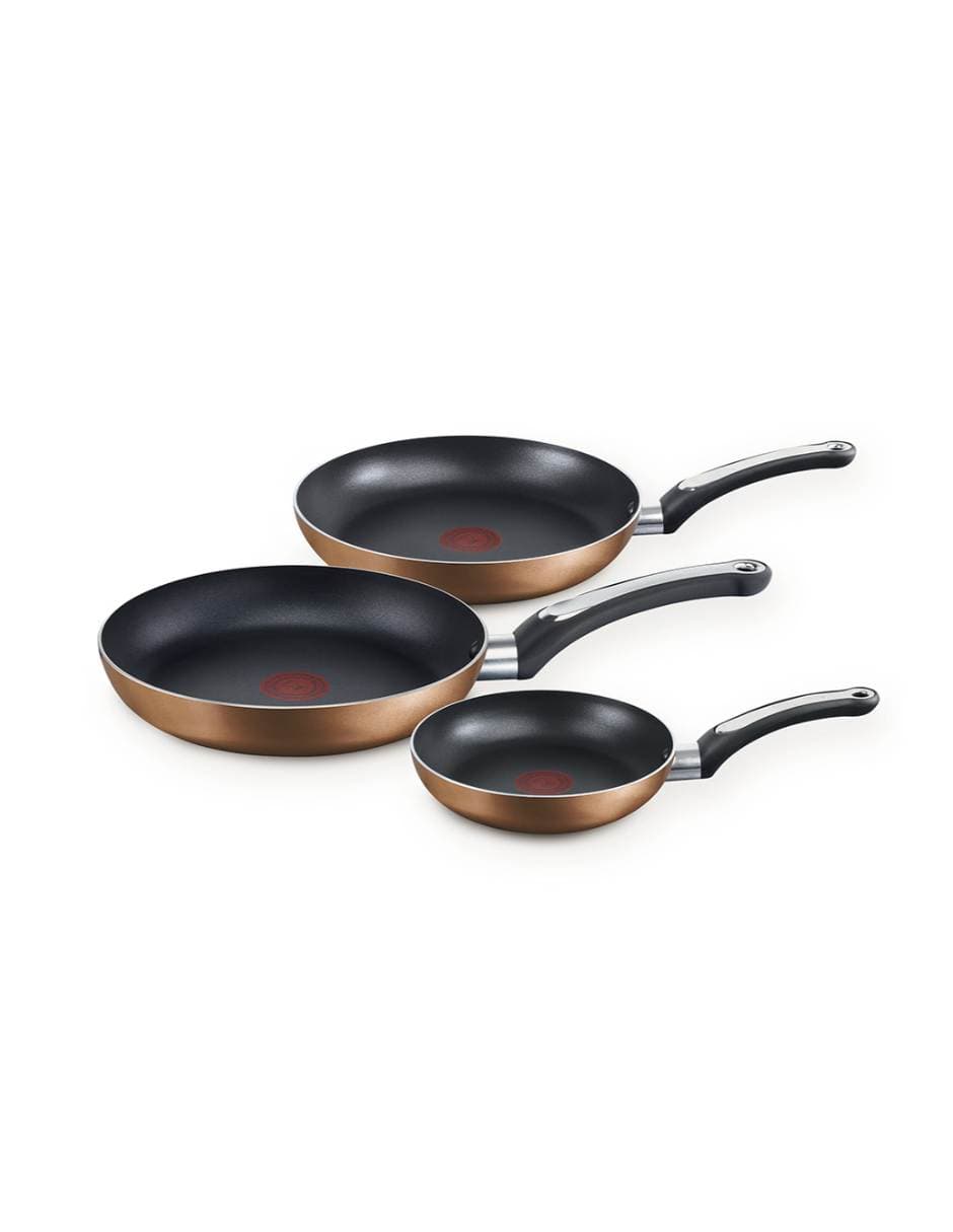 Set de sartenes t-fal artisian copper de aluminio 3 piezas