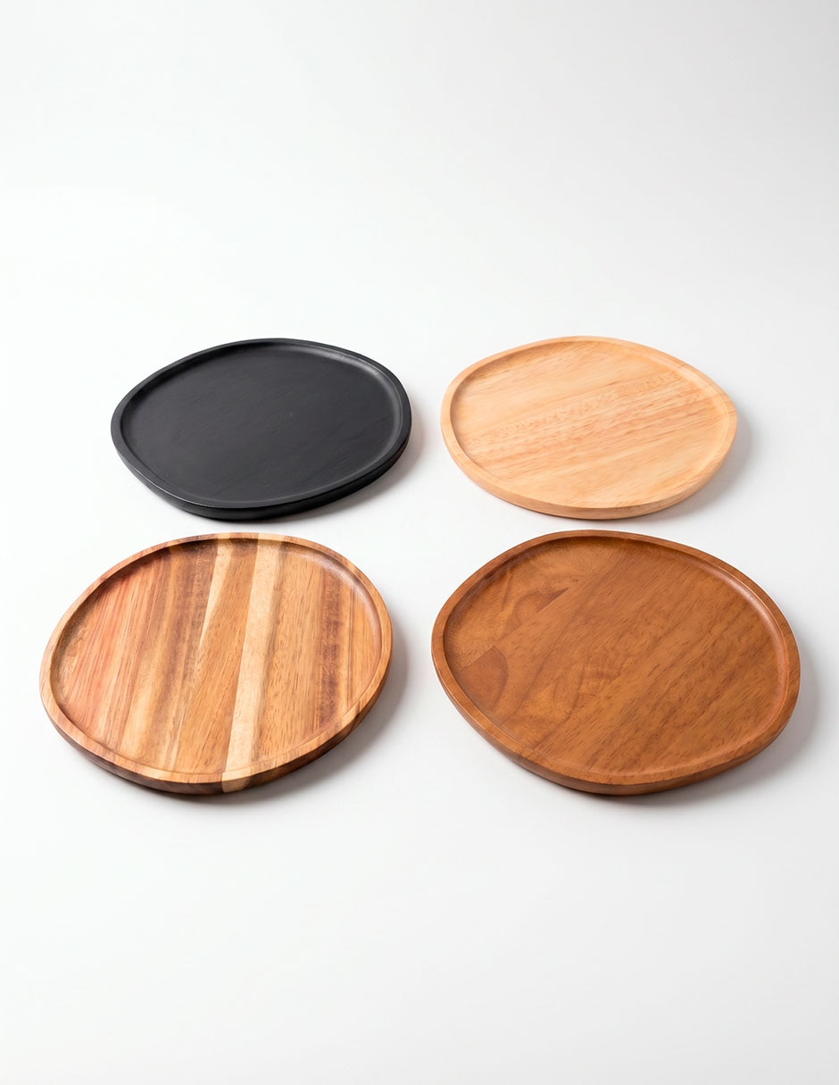 Set platos kitchen lab de madera 4 piezas