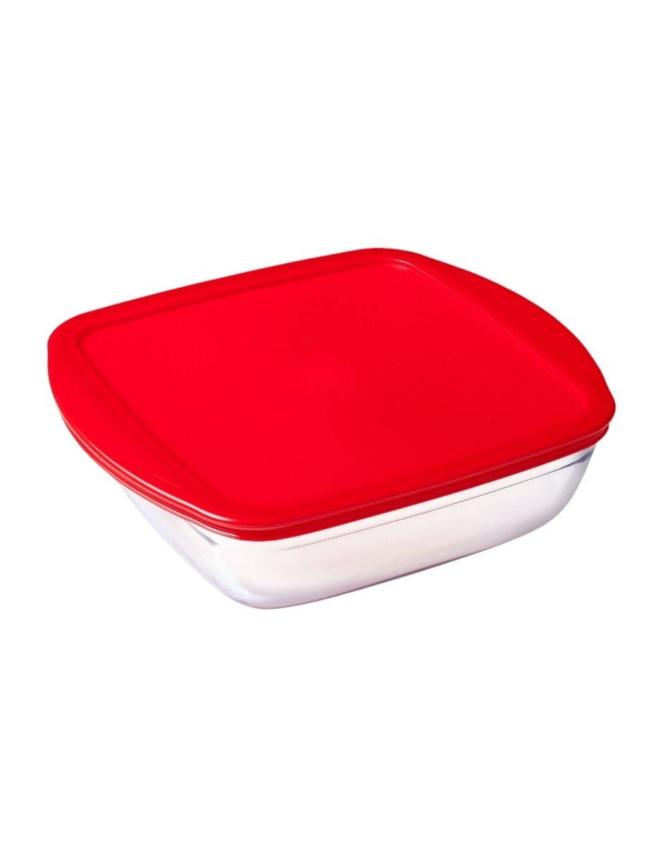REFRACTARIO CUADRADO 1L TAPA PLASTICO OC