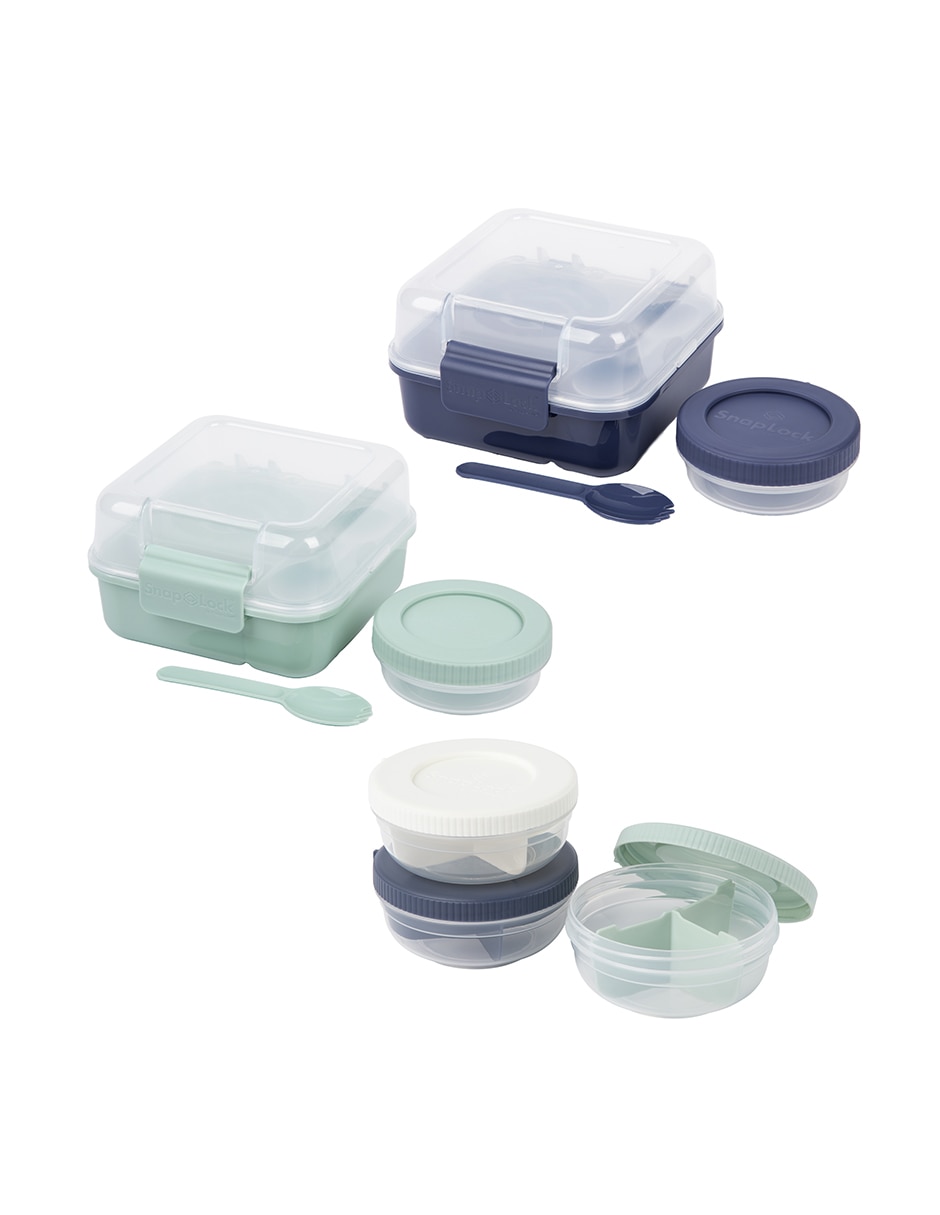 Set contenedores herméticos y botella progressive snaplock de polipropileno 14 piezas