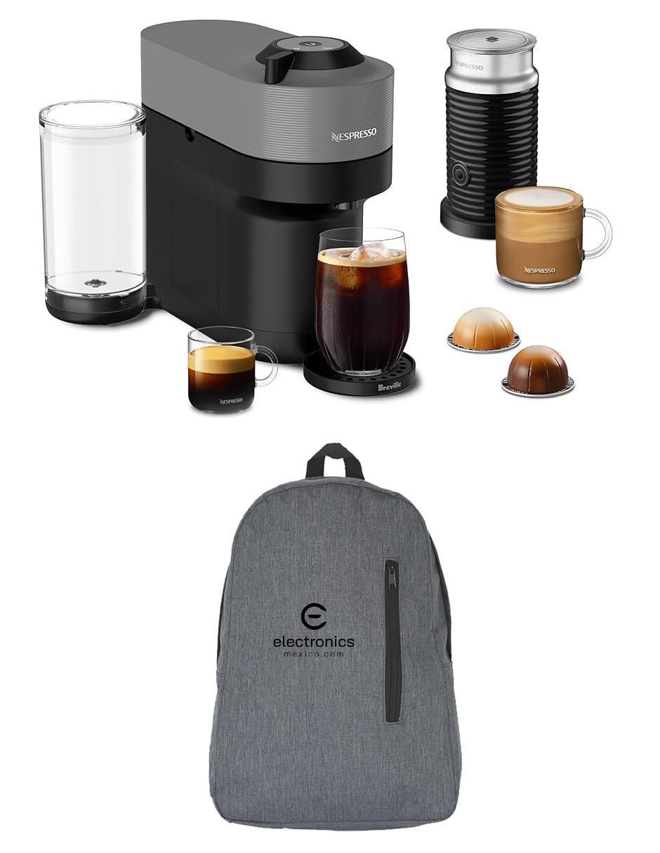 Cafetera de cápsula Nespresso vertuo pop+ mochila