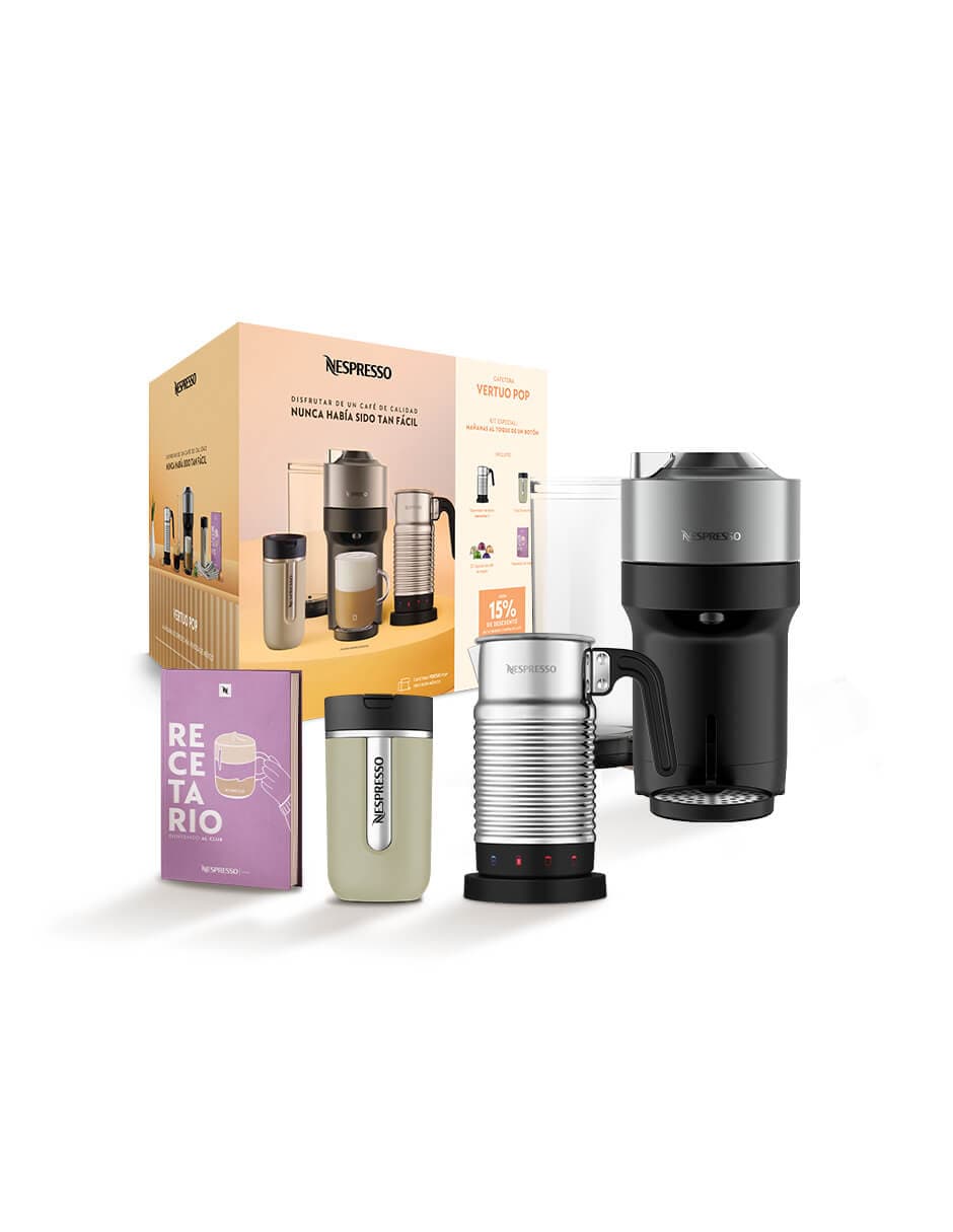 Cafetera Nespresso Onpack Mornings Vertuo Pop Deluxe Titan