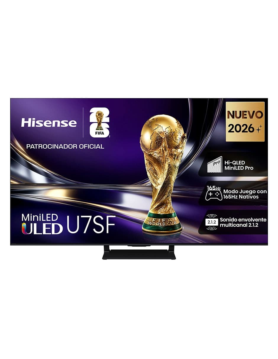 Pantalla Smart TV Hisense Mini LED de 55 pulgadas 4k 55U7SFM con Fire OS con AI Smooth Motion