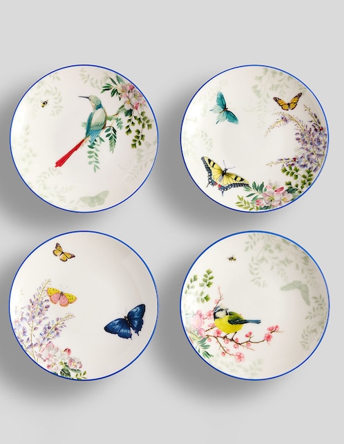 Set de plato para postre Meadow de cerámica 4 piezas