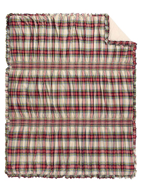 EDREDÓN PLAID SMOCKED, IND, MULTICOLOR
