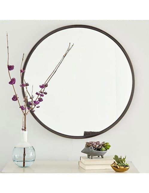 ESPEJO METAL REDONDO BRONCE, , COBRE