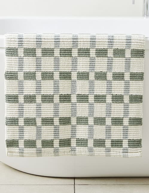 TAPETE BAÑO SQUARE RIBBED 51X86CM VERDE