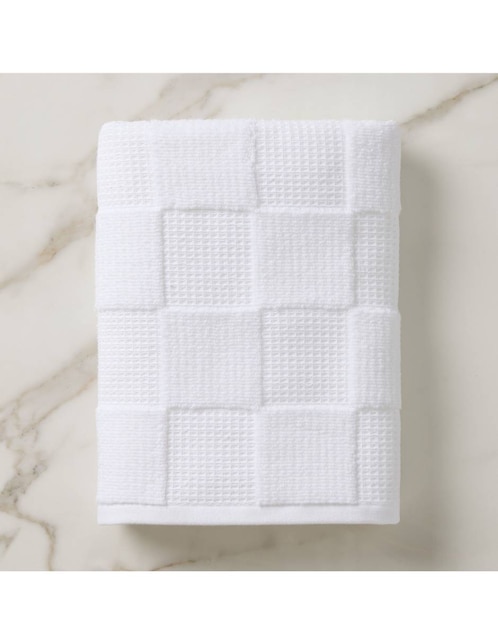 TOALLA DE BAÑO WOVEN CHECKERED  BLANCO