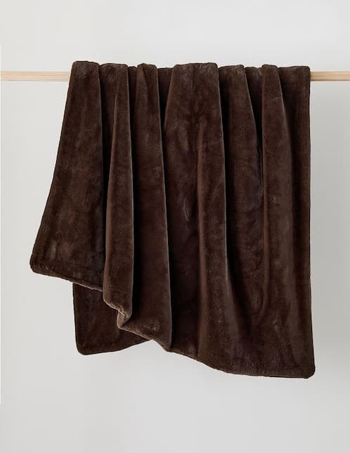 FRAZADA FAUX FUR PLUSH 50X60 CAFE