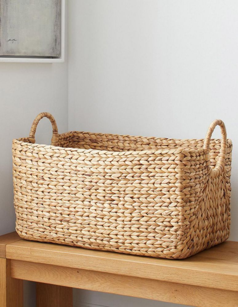 Canasto de jacinto de agua para ropa Curved