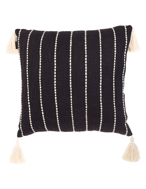 COJÍN STRIPES, NEGRO, 45 X 45 CM HAUS