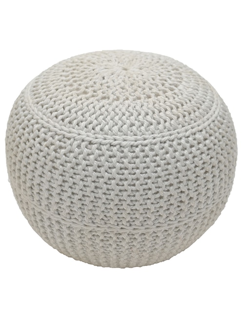 PUFF PILAR POLIÉSTER, BLANCO