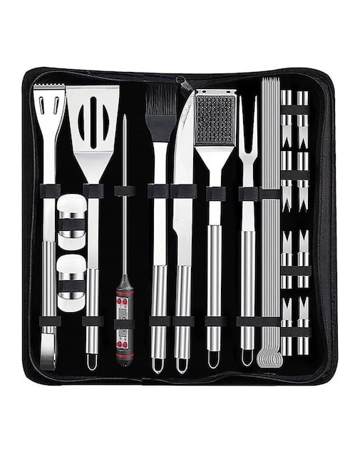 Set utensilios para asar de acero inoxidable
