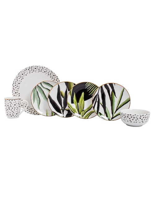 Vajilla cerrada Bluebell & Co. Lua de porcelana 16 piezas