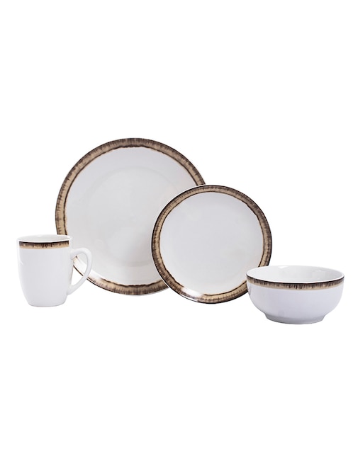 Vajilla cerrada Haus Gaia de porcelana para 4 personas