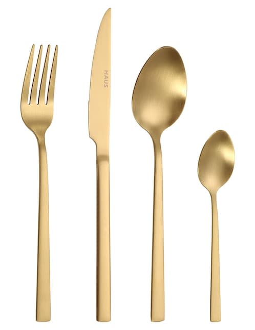 Set cubiertos Haus Glow de acero inoxidable 16 piezas