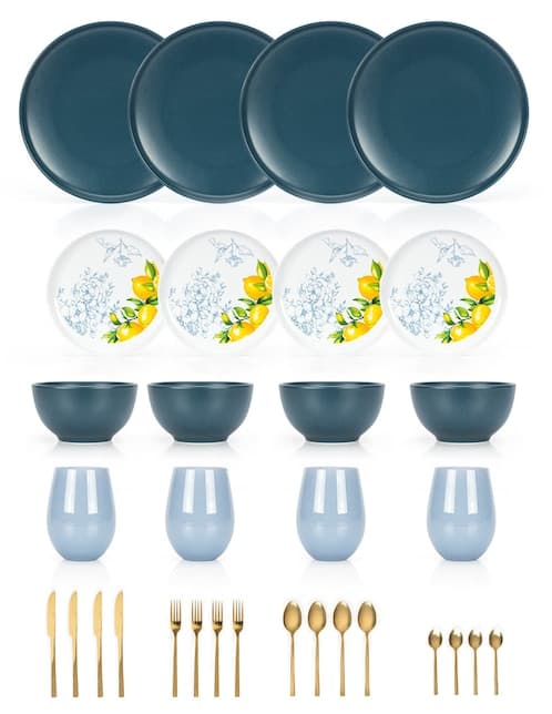 Vajilla cerrada Bluebell & Co. Tiziana de cerámica 32 piezas