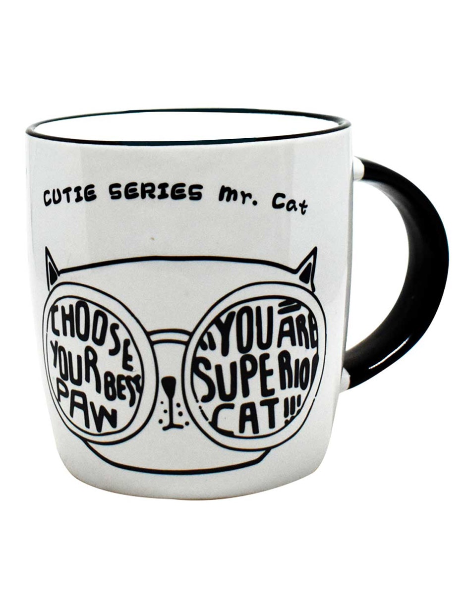 Taza Haus 360 Mililitros Super Cats blanca