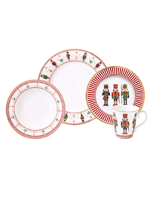 Vajilla cerrada N Narrative Nutcracker de porcelana para 4 personas