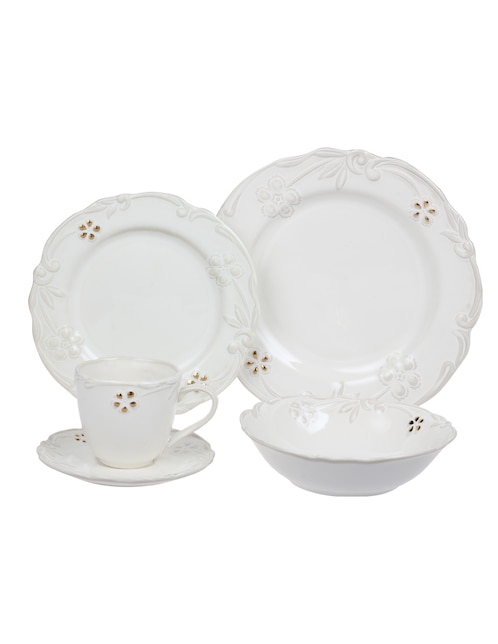 Vajilla cerrada N Narrative Provenza de porcelana para 4 personas