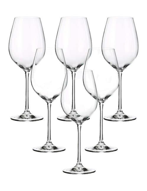 Set de copas para vino Bohemia Veronia de cristal 6 piezas