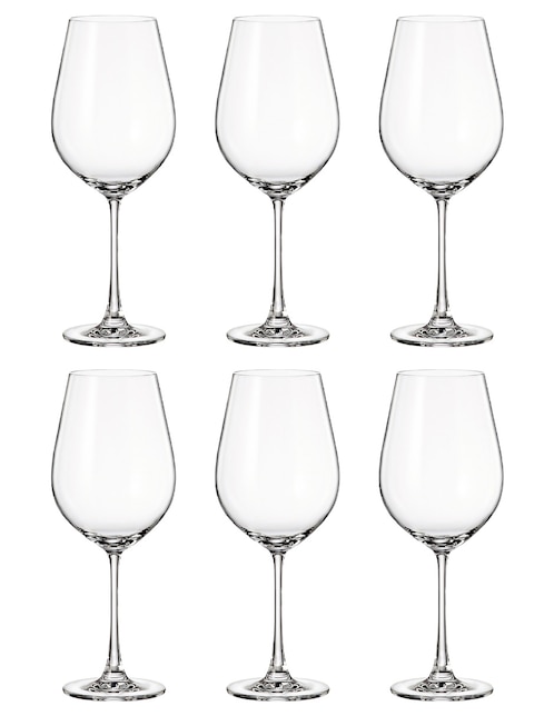 Set de copas para vino tinto Bohemia Verona de cristal 6 piezas