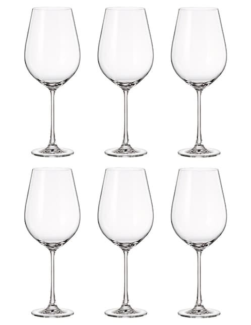 Set de copas para vino Bohemia Veronia de cristal 6 piezas