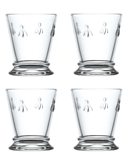 Vaso old fashion La Rochere Abeille de vidrio con 4 piezas