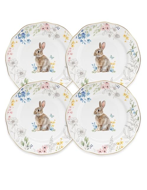 Set de plato para postre N Narrative de porcelana 4 piezas