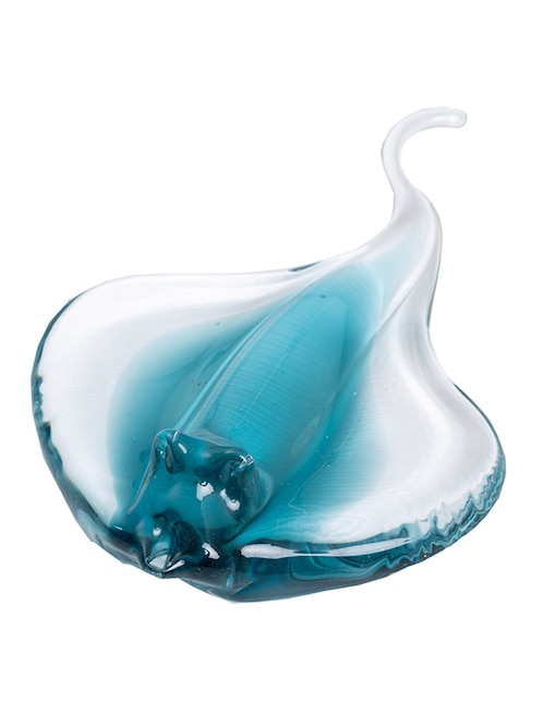 Figura decorativa de mantarraya Fish N Narrative de vidrio