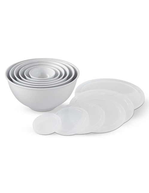 Set bowl con tapa Mixing 6 piezas de melamina