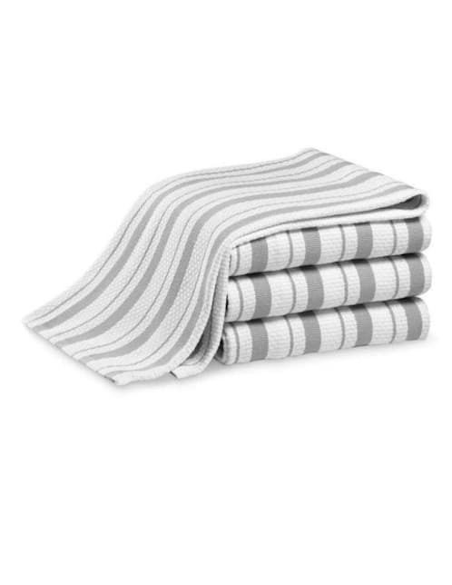 SET TOALLAS COCINA STRIPE 4 PZAS, GRIS