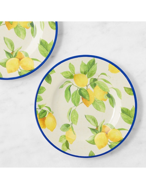 Set platos ensalada Williams-Sonoma Lemon de melamina 4 piezas