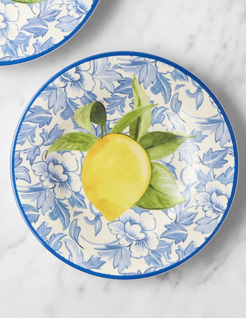 Set platos botana Lemon de melamina 4 piezas