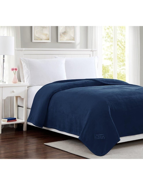 COBERTOR FLANNEL, MAT-QS, AZUL HAUS