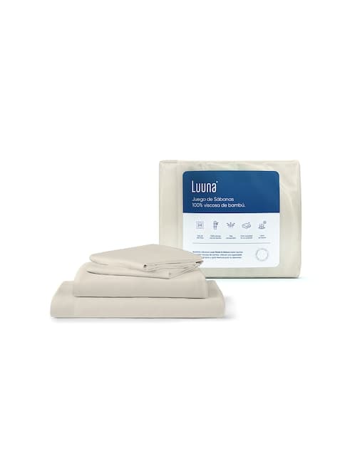 JGO SABANAS BAMBU, QS, BEIGE LUUNA