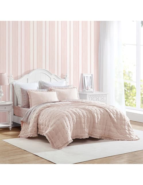 SET COLCHA HAILEE LIGHT, MAT-QS, ROSA L