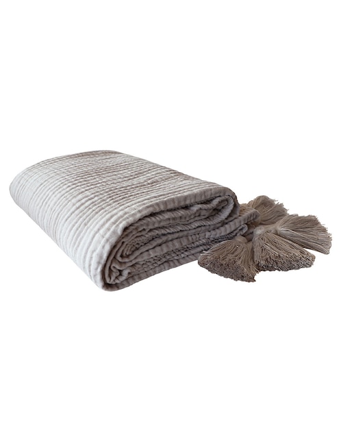 FRAZADA GAUZE, ESTÁNDAR, BEIGE HAUS