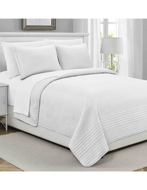 SET COLCHA STRIPE, MAT, BLANCO HAUS