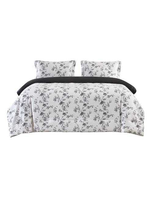 SET EDREDÓN ELBA LYOCEL, MAT-QS, NEGRO
