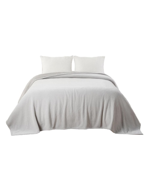 COBERTOR I.FLEECE, MAT-QS, GRIS N NARRA