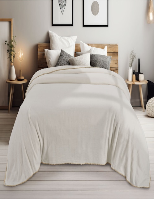 COBERTOR I.COTTON, MAT, HUESO BLUEBELL