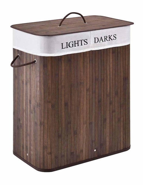 Cesto para ropa bambú con división Home Ideas