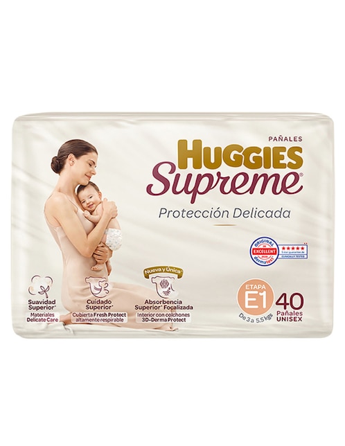 Pañales Huggies etapa 1 bebé unisex con 40 piezas