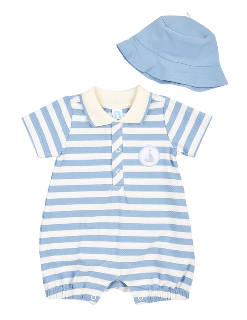 PAÑALERO C/GORRO BOLO P, 6 MESES, AZUL