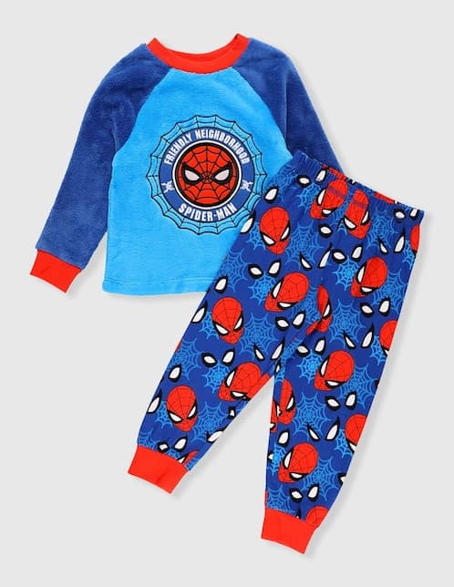 CONJUNTO PIJAMA SPIDER-MAN, 5-6, AZUL