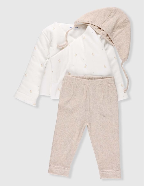 SET BEBE, CREMA, 0-3 MESES