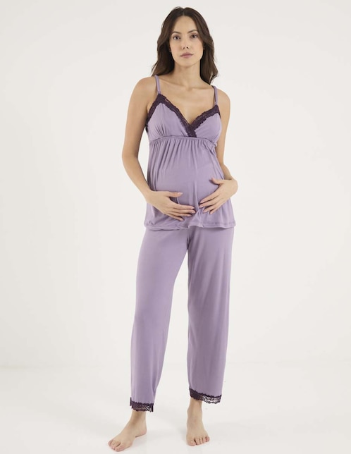 TOP/PANTALÓN 9 MONTH 3100 DUE, M, LILA