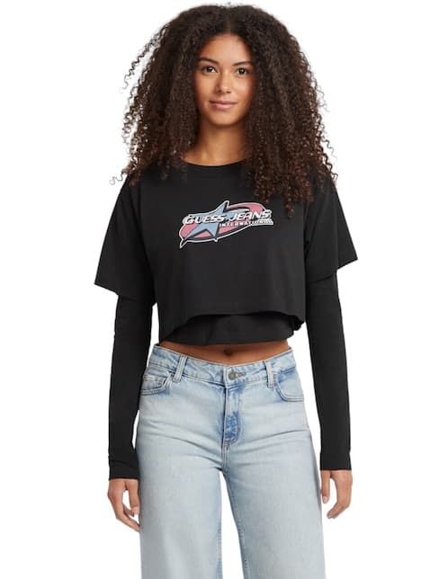 PLAYERA GUESS JEANS W5BI10K8, M, NEGRO